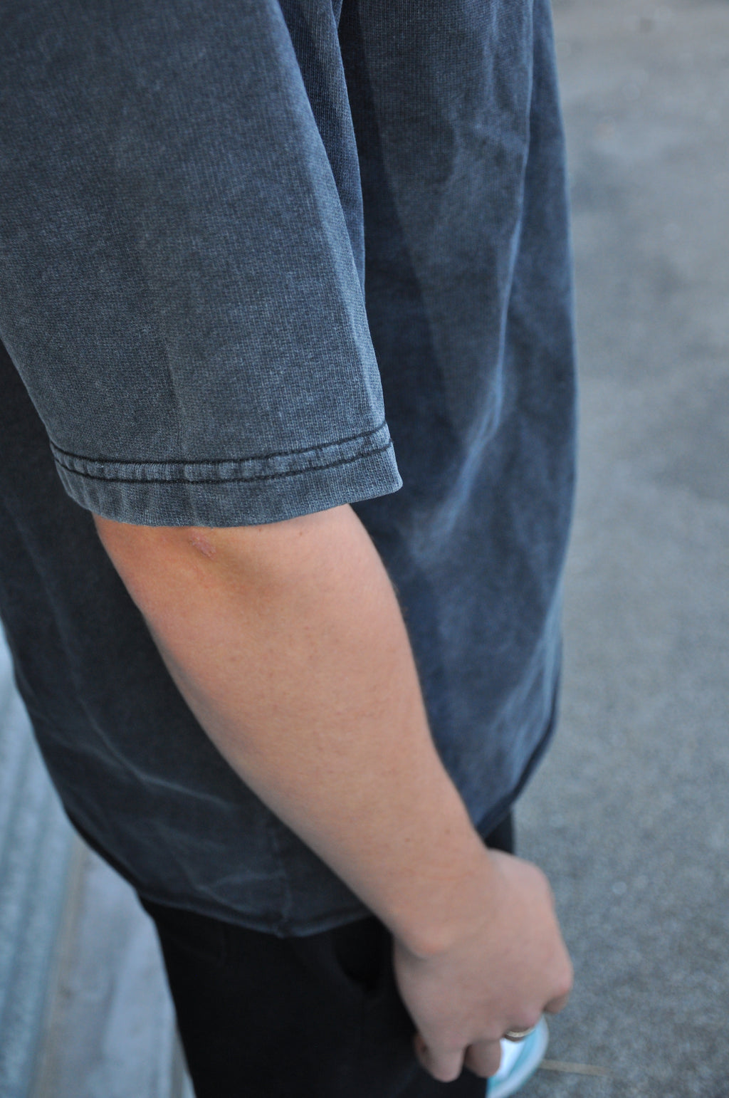 260GSM Unisex Faded Raw Hem T-shirt