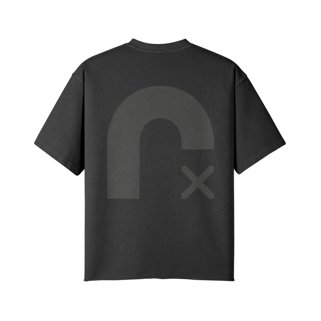 260GSM Unisex Faded Raw Hem T-shirt Backpiece