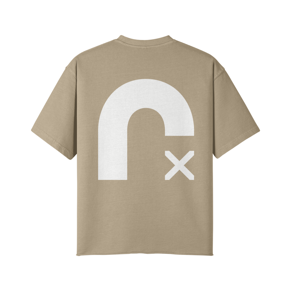 260GSM Unisex Faded Raw Hem T-shirt Backpiece